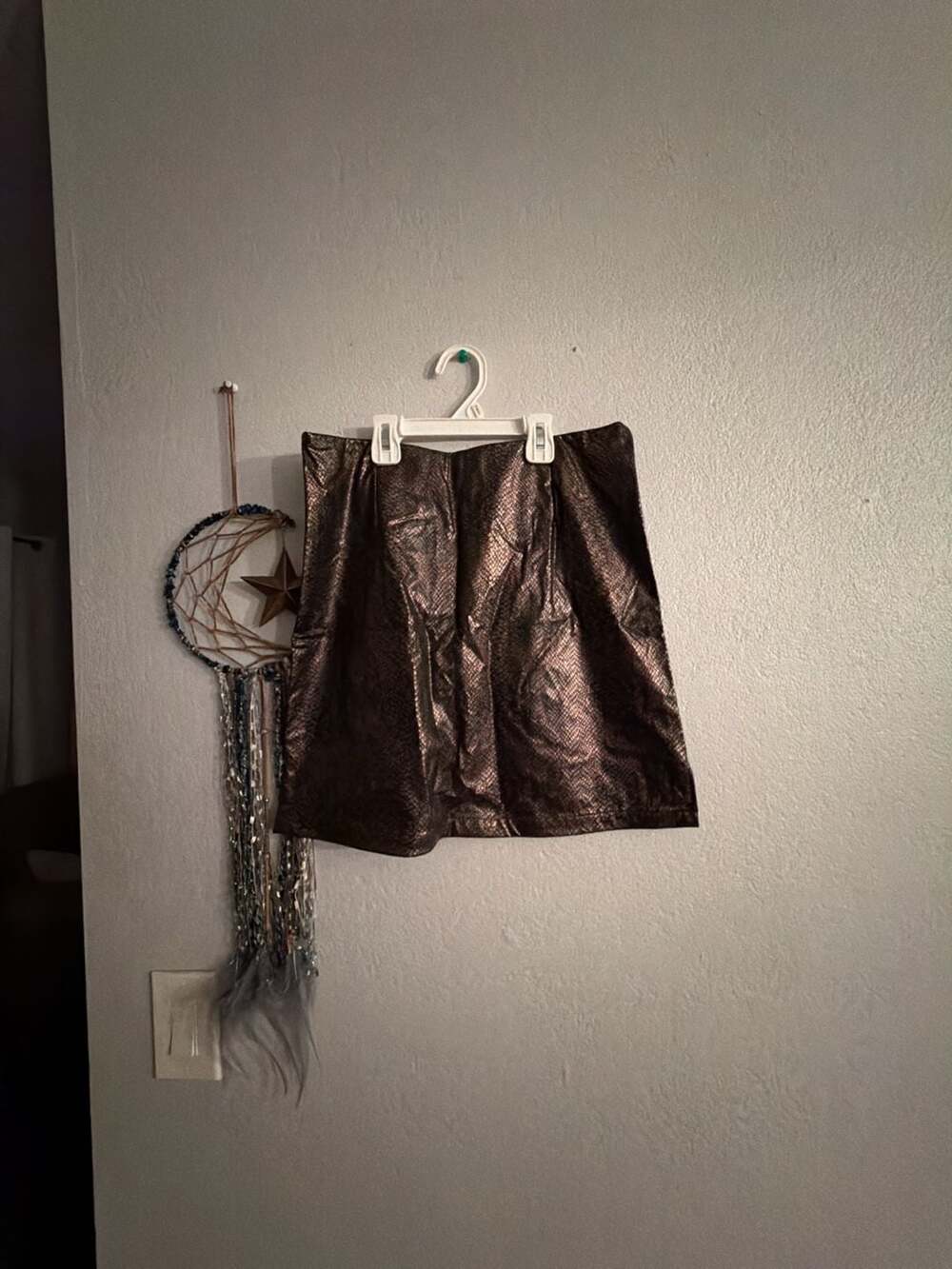 RMLA Faux Leather Snake Print Mini Skirt Size 14/16